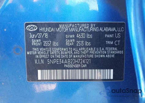 2018 Hyundai Sonata Limited 2.0T+ из США, поврежденный, VIN 5NPE34AB2JH724121